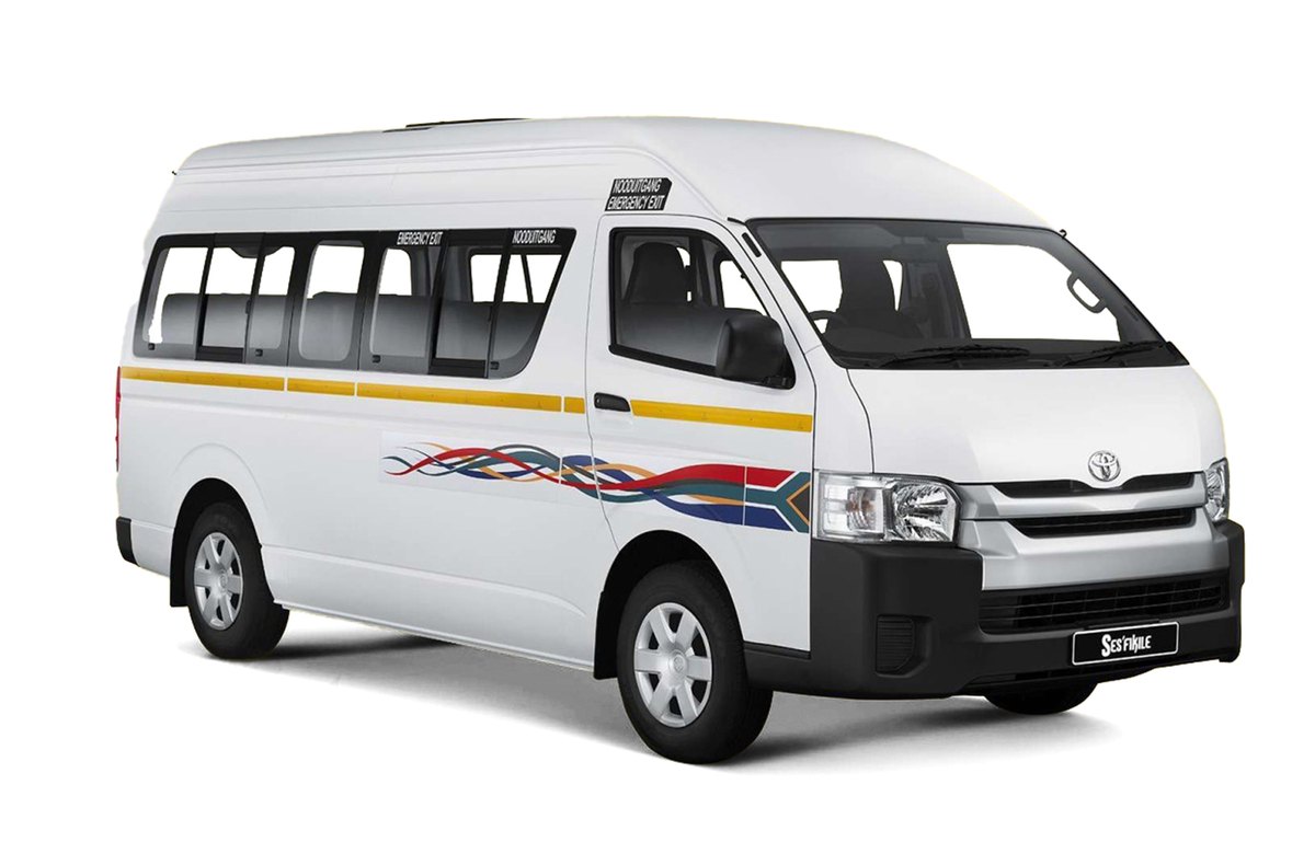 White 16-seater minibus taxi